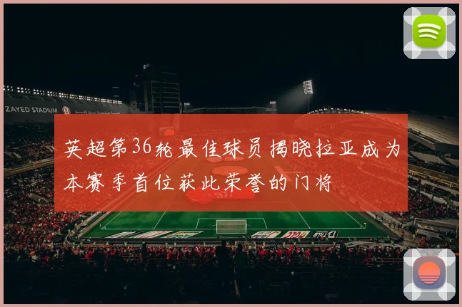 英超第36轮最佳球员揭晓拉亚成为本赛季首位获此荣誉的门将
